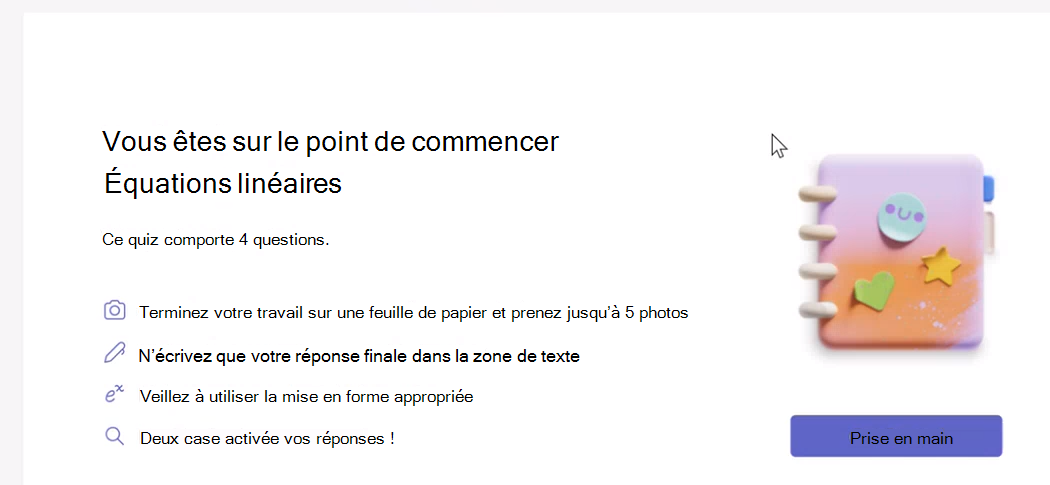 Capture d’écran de la boîte de dialogue de démarrage.