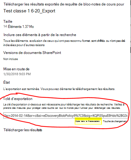 Télécharger les résultats