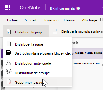Sélectionnez Supprimer la page.
