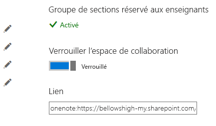 Verrouillez l’espace de collaboration en plaçant le bouton en position verrouillée.