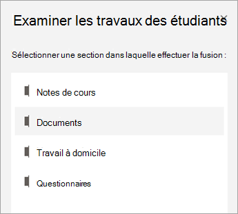 Sélectionnez une section à réviser.