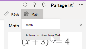 Activer ou désactiver Math