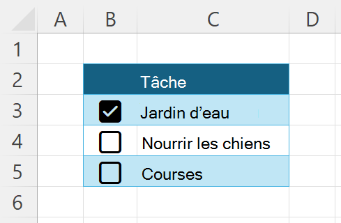 Une courte liste de tâches avec des cases à cocher à côté d’elles