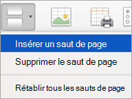 Options du menu Pauses