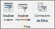 Option Insérer un segment à partir des outils > de tableau croisé dynamique Analyser > le filtre