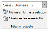 Sélectionner une option De série dans options > de graphique Format de > la sélection actuelle