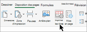 Capture d’écran du bouton Imprimer les titres