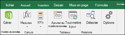 Menu Power Pivot dans le ruban Excel