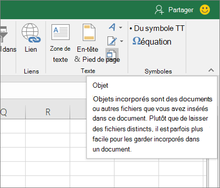 Insérer un objet