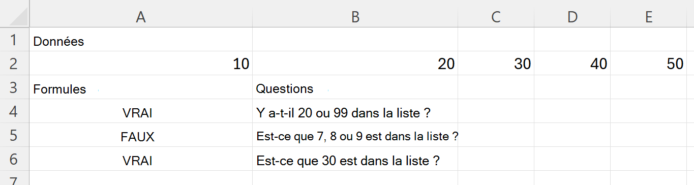 Utilisation de HASANY pour case activée si une plage contient au moins une des valeurs spécifiées
