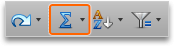 Capture d’écran montrant comment cliquer sur Somme automatique dans la barre d’outils Formules.