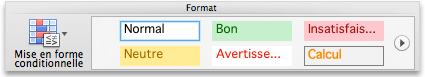 Onglet Accueil, groupe Format