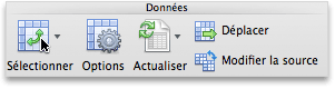 Onglet Tableau croisé dynamique, groupe Données