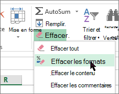 effacer l’option de mise en forme