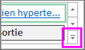 Capture d’écran de la flèche vers le bas dans la galerie de styles de polices pour développer la vue.