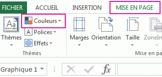 Bouton Couleur du groupe Thèmes sous l’onglet Mise en page