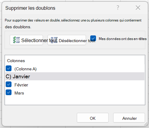 Supprimer les doublons 5