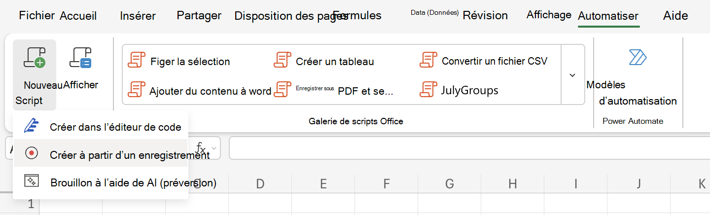 Découvrez comment enregistrer des actions à l’aide de scripts Office.