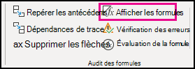 Afficher les formules dans le bureau