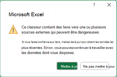 boîte de dialogue de lien non sécurisé