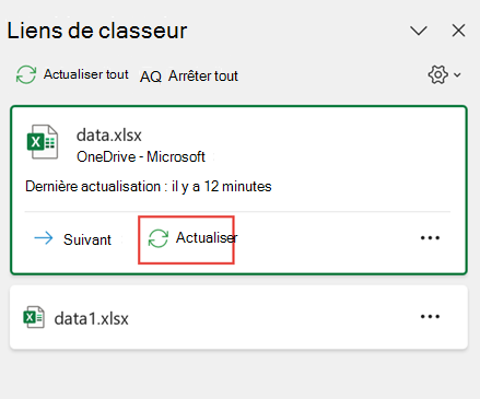 classeur spécifique à l’actualisation windows