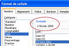 Sample box selected in Format Cells dialog box