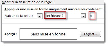 Modifier les règles de mise en forme conditionnelle