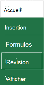 Appuyez sur Révision
