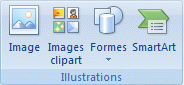 Groupe Illustrations de l’onglet Insertion