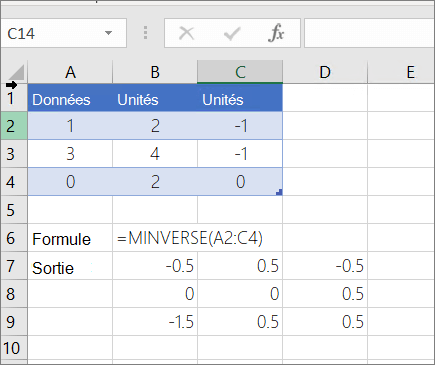Exemple 2 - MINVERSE