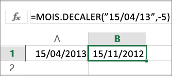 Soustraire des mois à une date