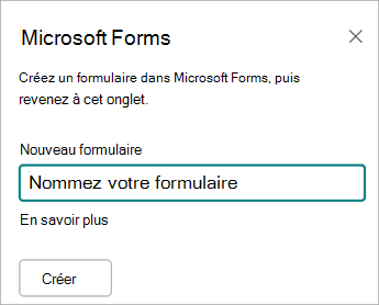 Entrez un nom pour votre nouveau formulaire