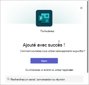 Choisir un emplacement pour utiliser l’application Forms