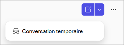 Capture d’écran du bouton de conversation temporaire dans Copilot Chat