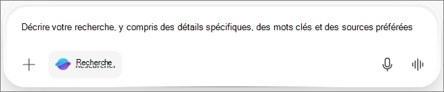 Bouton Recherche dans la zone de Chat dans les carnets Copilot Copilot