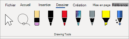 Stylets des outils de dessin Microsoft 365