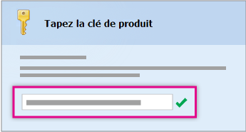 Entrer votre clé de produit