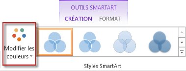Option Modifier les couleurs dans le groupe Styles SmartArt