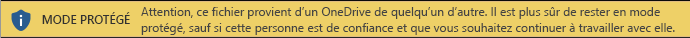 Mode protégé pour les documents ouverts à partir d’un autre utilisateur du stockage OneDrive