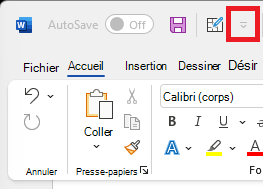 Image de l’icône de barre d’outils Accès rapide au-dessus du ruban