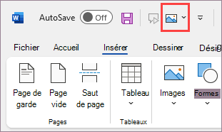 Commande ajoutée à la barre d’outils Accès rapide