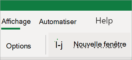 Affiche l’option Nouvelle fenêtre dans Excel