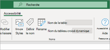 Affiche le ruban Accessibilité