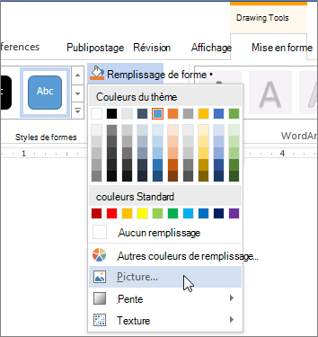 Ajout d’une image en tant que remplissage de forme