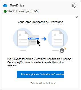 un message qui s’affiche dans le Centre d’activités OneDrive