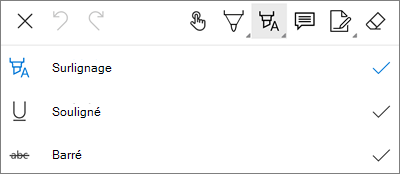 OneDrive pour Android Menu de mise en surbrillance des marques PDF
