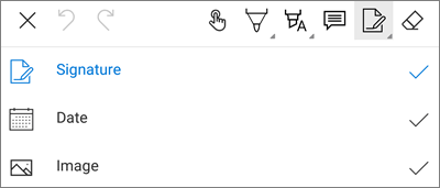 OneDrive pour Android Menu Texte de balisage PDF