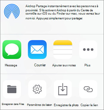 Capture d’écran du bouton Enregistrer une photo dans l’application OneDrive sur iOS