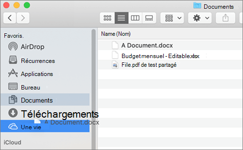 Fenêtre Mac Finder affichant la fonction glisser-déplacer pour déplacer des fichiers