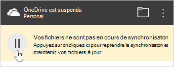 Bouton OneDrive suspendu